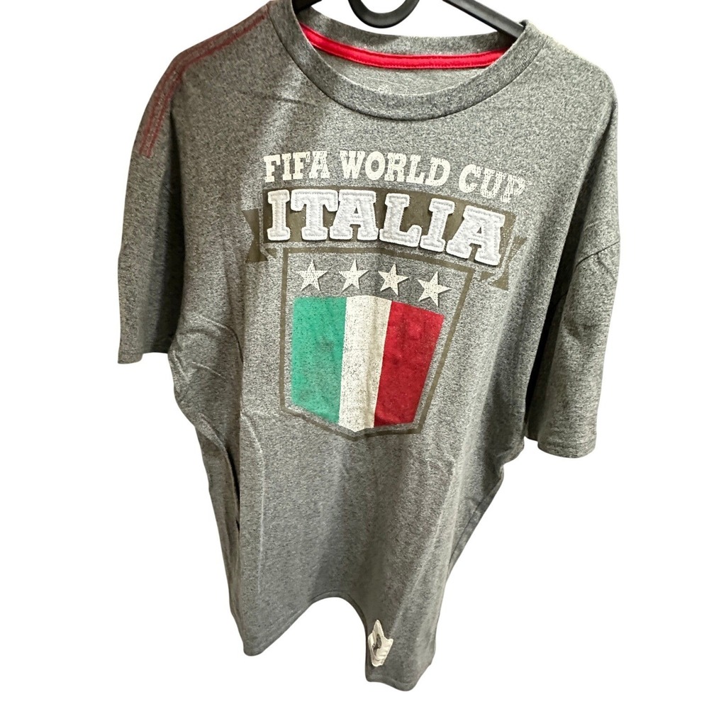 FIFA World Cup 2014 Brasil Italia Italy Soccer Graphic T-Shirt Gray Mens Large